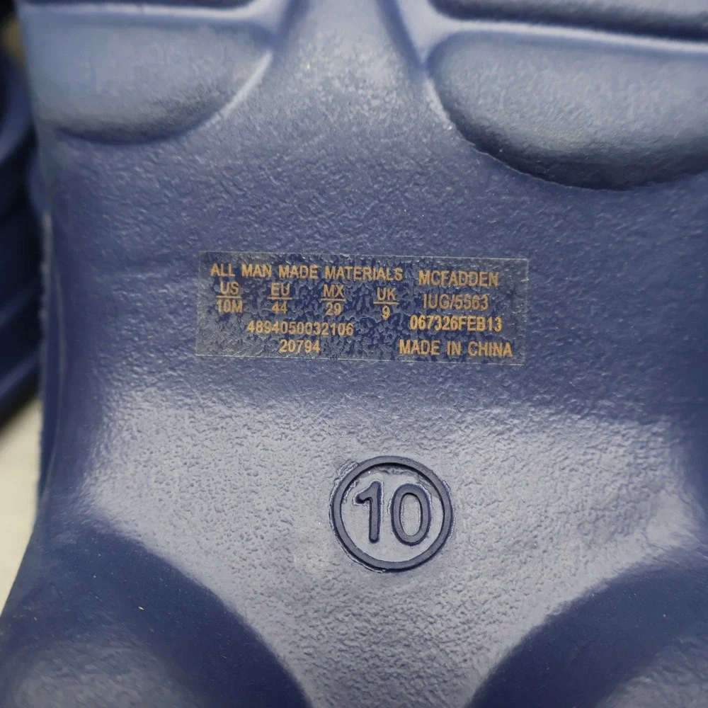 Athletic Works Mens 10M Sandals‎ Blue McFadden Slide Synthetic Comfort Beach